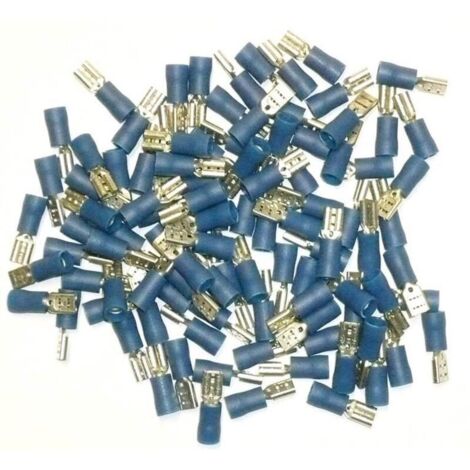 Cosses electriques femelles bleues 4.7 sachet de 100 cosses