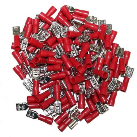 Cosses electriques isolees a sertir plates femelles rouges 4.7 sachet