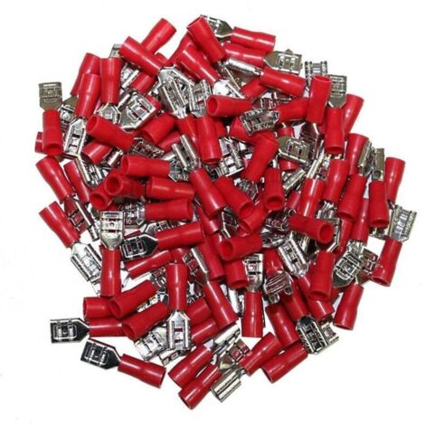 Cosses electriques isolees a sertir plates femelles rouges 4.7 sachet