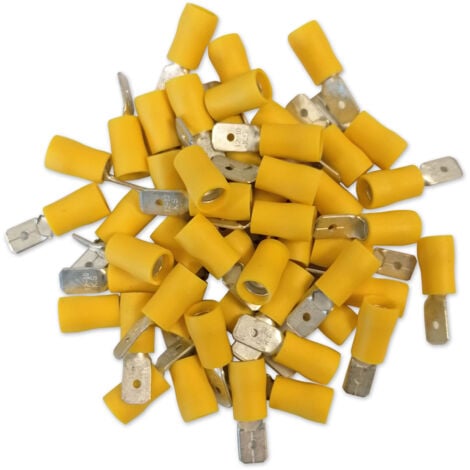 Sachet de 50 Cosses /électriques femelles JAUNES 9.5