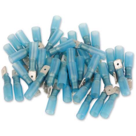 Cosses electriques males thermoretractables bleues sachet de 40