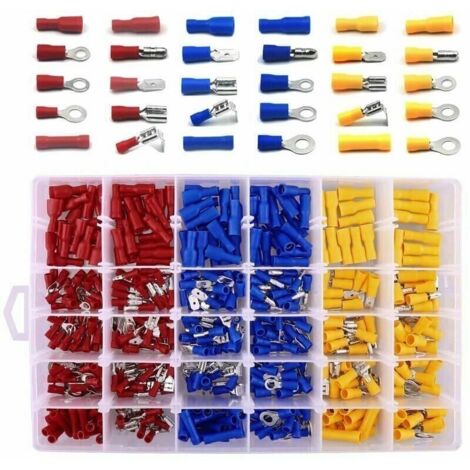 Cosses Electriques pour Voiture, 480 Cosse a Sertir Incluent Bague Bullet Spade Butt Splice)