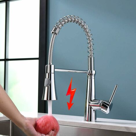 Cosstcoss Robinet de cuisine doré à ressort spirale rotatif à 360° pour robinet de cuisine Robinet de Cuisine Chromé Basse Pression.