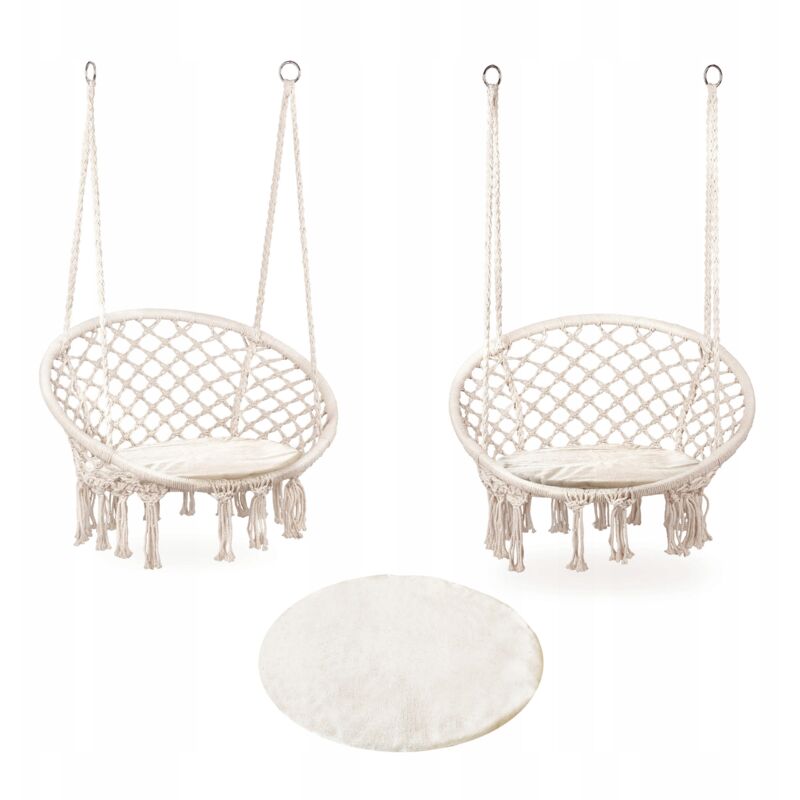 Chaise suspendue Boho avec coussin pour jardin