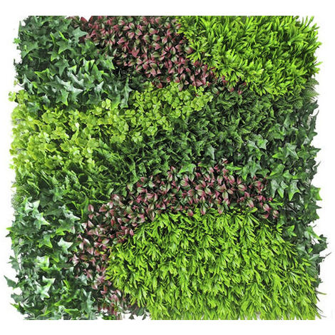 Nortene Panneau décoratif feuillage synthétique et motif zigzag COSTA - 1x1m - Vert