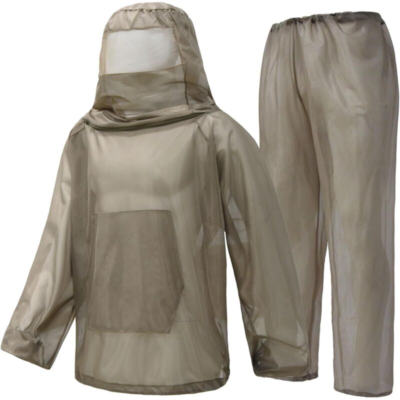 Costume Anti-Moustique extérieur Pêche Insecte Apiculture Combinaison de Protection Maille Ultra Legere Portable Combinaison de Bee Anti Moustiques