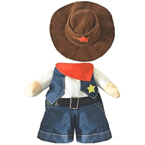 Costume Cowboy pour Chien avec Chapeau, Déguisement pour Halloween et Fête