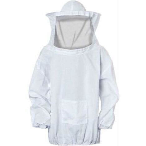 Costume d'Apiculteur Professionnel Bee Guard, avec Chapeau et Voile Amovible, Zippé, en Coton-Polyester Respirant et Léger, Taille Large Adaptable pour tous les Corps, avec Poche et Poignets Élastique