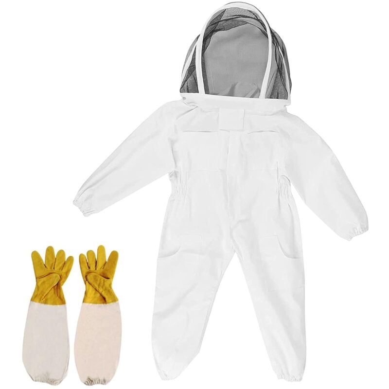 Gabrielle - Costume d'apiculteur professionnel pour enfants avec voile ventilé et gants en peau de mouton, laissez vos enfants profiter de leur
