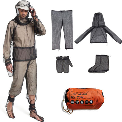 Costume d'apiculture Répulsif contre les moustiques Insectes en maille ultra légère Vêtements à capuche complets avec manteau Vêtements de protection Hommes Femmes XXL