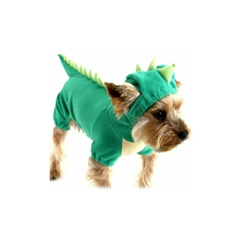 Costume de conception de dinosaure pour chien, Costume de dinosaure d'halloween pour chien de taille moyenne et grande, vêtements verts pour animaux