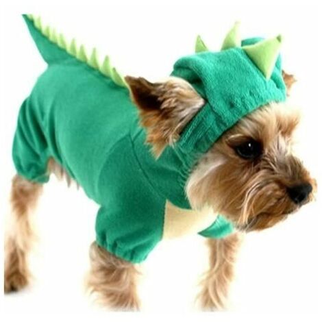 Costume de conception de dinosaure pour chien, Costume de dinosaure d'halloween pour chien de taille moyenne et grande, vêtements verts pour animaux de compagnie