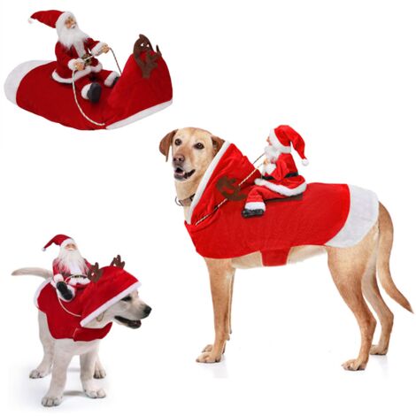 Costume de Noël à capuche pour chien Taille XL - Costume de Noël pour animal de compagnie - Vêtements de Noël pour chien/chat -Déguisements pour chien