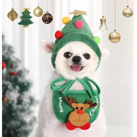 Costume de Noël pour animaux de compagnie, vêtements de Noël pour chiens, adorable chapeau de Père Noël
