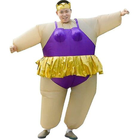 Costume gonflable Ballet Jeu Tissu Adulte Drôle Blow Up Costume Halloween Costume Homme Violet, Plus Size-Dontodent