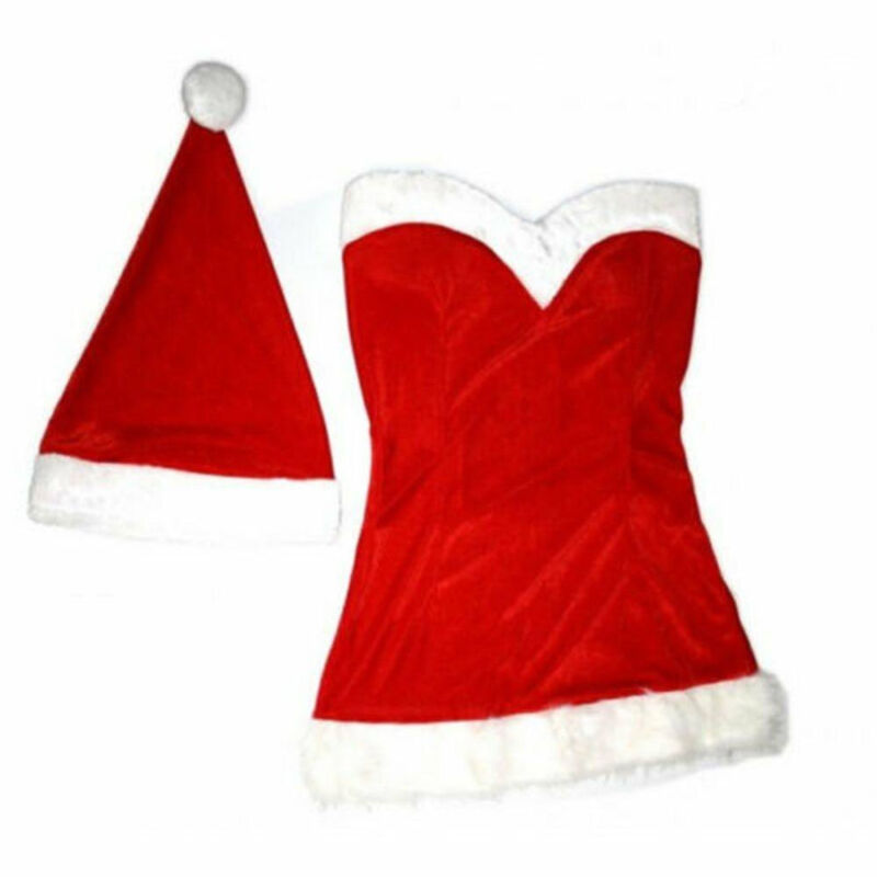 Image of Costume Natale Completino Sexy Vestito Completo Da Donna Natalizio Rosso - - Trade Shop Traesio