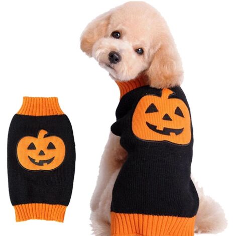 Costumes d'Halloween pour chiens, crâne de citrouille, chauve-souris, faux, vêtements pour chiens de petite, moyenne et grande taille.
