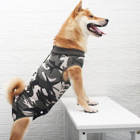 costume(taille M, Camouflage) Combinaison De Convalescence Pour Chien, Protection Abdominale Des Plaies Pour Chien, Protection Des Plaies Aprs Une