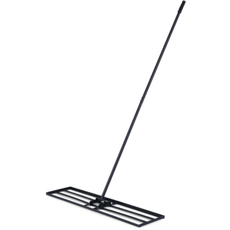 COSTWAY 106x25cm Lawn Leveling Rake with Adjustable 177cm Handle Black