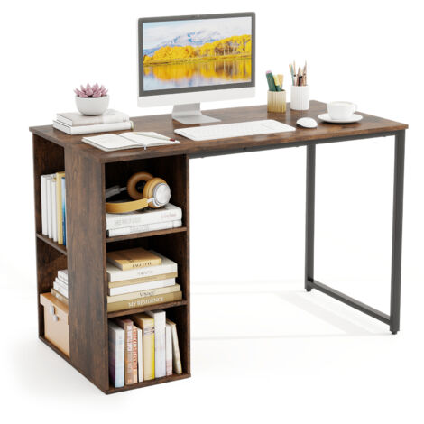 COSTWAY 115 CM Computer Desk Modern Home Office Desk-Coffee