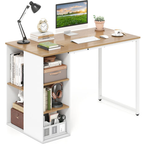 COSTWAY 115 CM Computer Desk Modern Home Office Desk-Natural