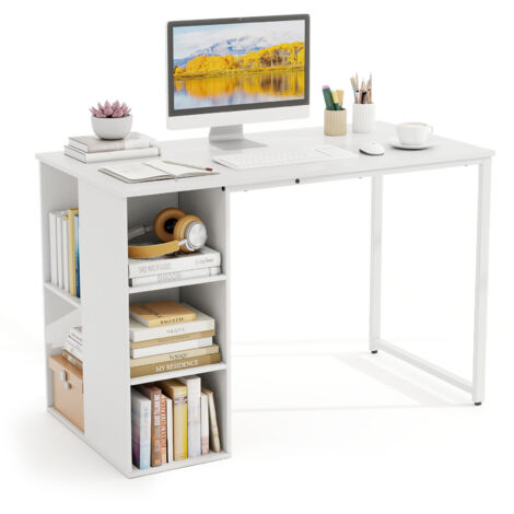 COSTWAY 115 CM Computer Desk Modern Home Office Desk-White