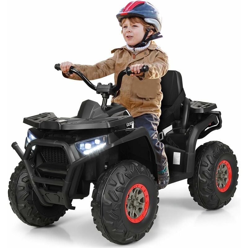 Costway - 12 v Quad Elettrico per Bambini, Auto Elettrica Cavalcabile con Luci led e Musica, Velocità fino a 8 km/h, per Bambini 3+ anni