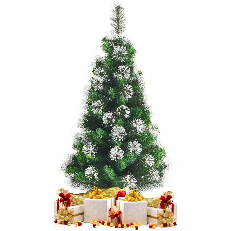 

120 cm Árbol de Navidad Artificial Frondoso, Árbol Realístico no Iluminado con 160 Ramas - Costway