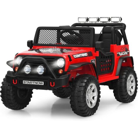 COSTWAY 12V Auto Elettrica per Bambini, Macchina per Bambini con Telecomando, 3 Velocità, con Luci Musica MP3 e Radio, Veicolo Elettrico per Bambini 3+ Anni (Rosso)