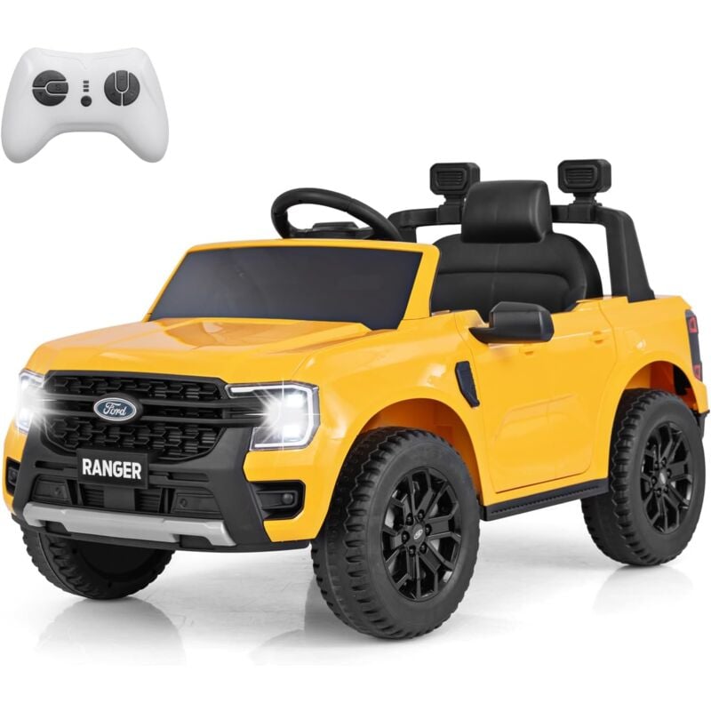 12V Ford Ranger Voiture Électrique Enfant avec Télécommande, Véhicule Électrique avec Musique & Lumières led & Histoire, Démarrage Progressif, Charge