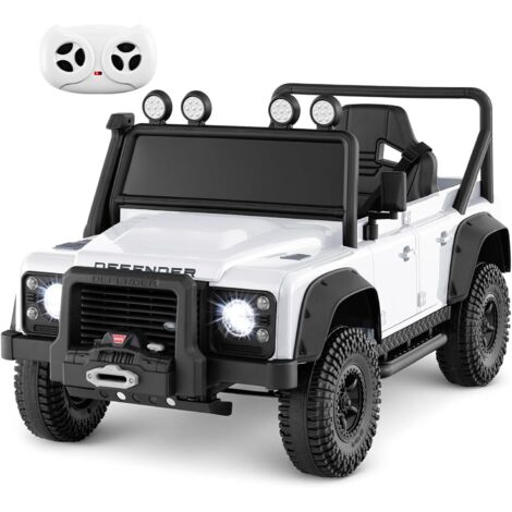 COSTWAY 12V Macchina Elettrica per Bambini, Auto con Telecomando, Doppi Motori, Sospensione Completa, Luci e Musica, Veicolo Elettrico per Bambini 3-8 Anni (Bianco)