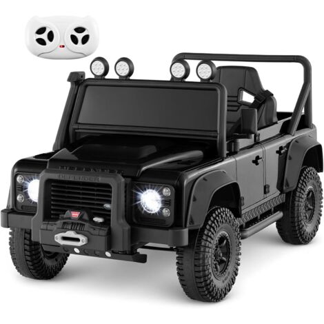 COSTWAY 12V Macchina Elettrica per Bambini, Auto con Telecomando, Doppi Motori, Sospensione Completa, Luci e Musica, Veicolo Elettrico per Bambini 3-8 Anni (Nero)