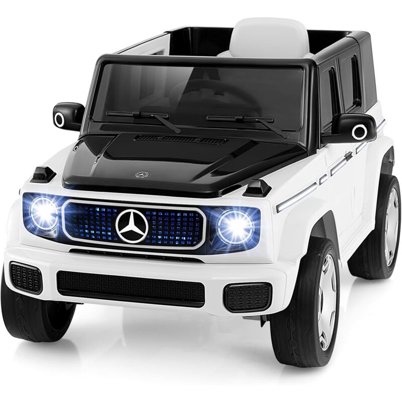 12V Mercedes-Benz Voiture Électrique Enfant avec Télécommande, Véhicule Électrique à 4 Roues avec Lumières led & Musique & Klaxon, Démarrage Lent,
