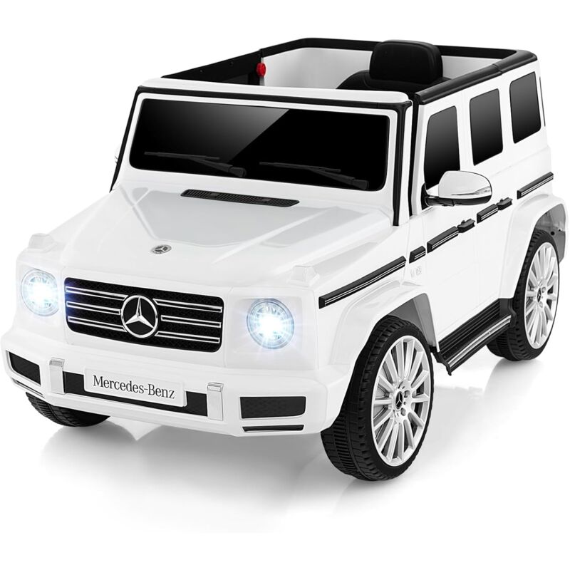 12V Mercedes-Benz Voiture Électrique Enfants avec Télécommande 2,4G, Véhicule Électrique avec Lumières led & Klaxon & Musique, Démarrage Lent & 1-5