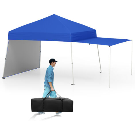 COSTWAY 14 x 9.2 FT Pop up Canopy Tent Easy Setup Outdoor Sun Shelter-Blue