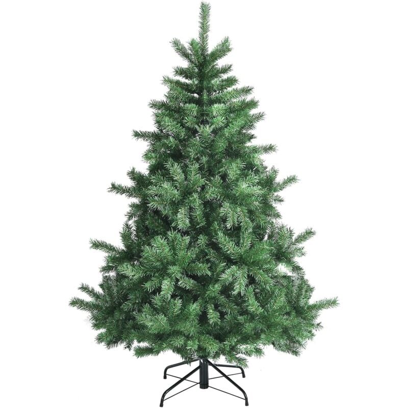 

150 cm Árbol de Navidad Artificial, Árbol en PVC Ignífugo con Ramas Densas, Base Plegable de Metal, Árbol de Navidad de Bisagra - Costway