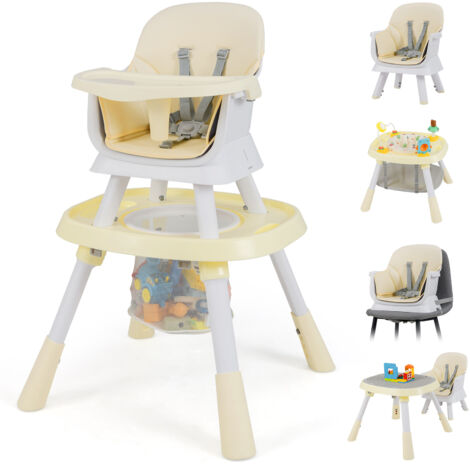 COSTWAY 16-in-1 Convertible Baby High Chair Multifunctional Kids Chair-Beige