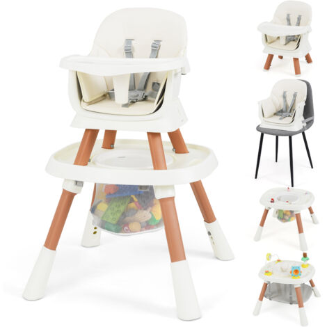 COSTWAY 16-in-1 Convertible Baby High Chair Multifunctional Kids Chair-White
