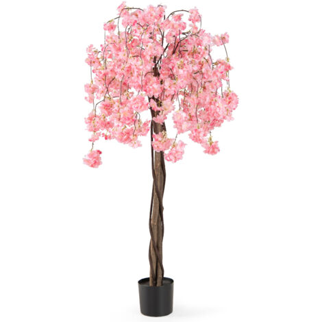 COSTWAY 163CM Tall Artificial Cherry Blossom Tree 1 Pack-Pink