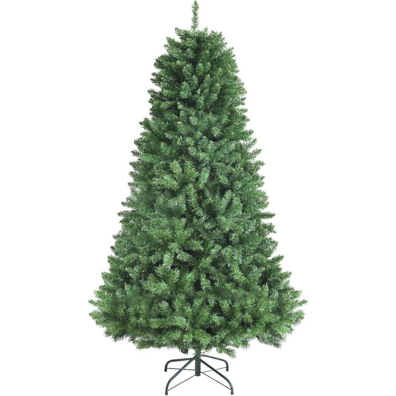 

180 cm Árbol de Navidad Artificial con 1130 Ramas Densas, Base Plegable de Metal Árbol con 3 Secciones de Bisagra - Costway
