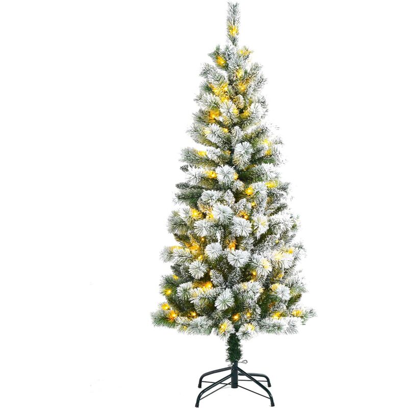 

180 cm Árbol de Navidad Artificial de PVC con Soporte LED Cadena de Luces de 2 Tipos Decoración - Costway