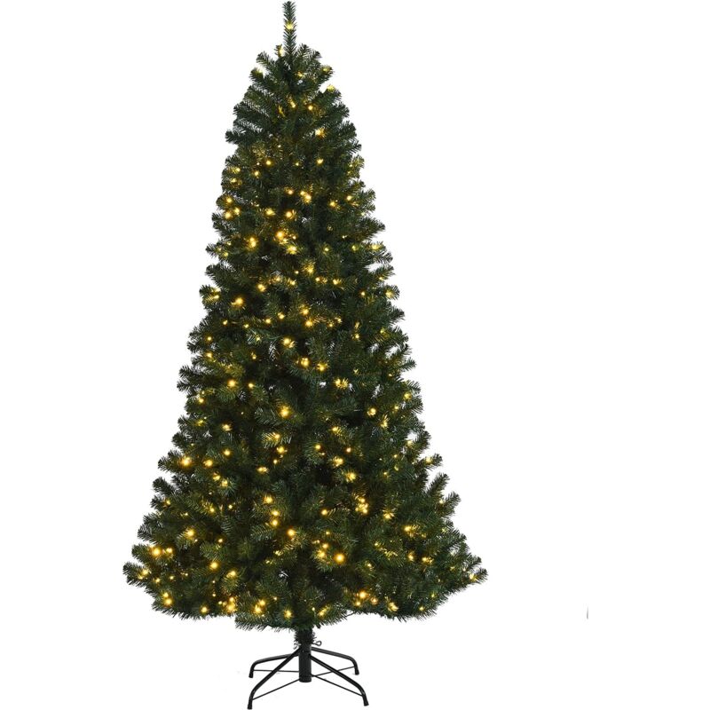 

180 cm Árbol de Navidad Artificial de PVC con Soporte y LED - Costway