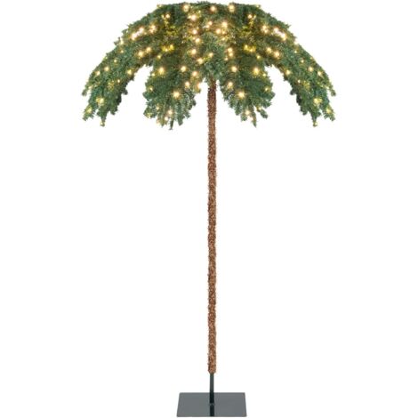 COSTWAY 180cm Árbol de Navidad Artificial, Palmera de Navidad Preiluminada con 250 Luces LED Blancas Cálidas, 813 Ramas, Estructura con Bisagras, Soporte, Hogar