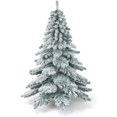 COSTWAY 180cm Künstlicher Weihnachtsbaum mit Schnee, Tannenbaum mit Metallstaender, Christbaum PVC Spitzen, Kunstbaum Weihnachten Klappsystem ideal für Zuhause und Büro