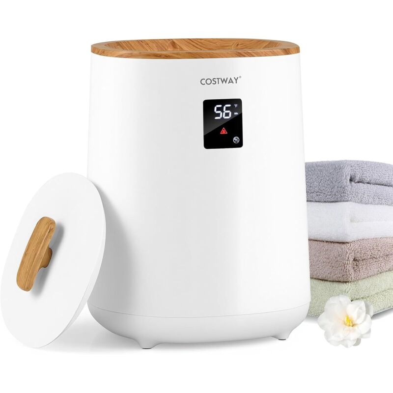 COSTWAY 18L Couette chauffante pour serviettes, Couette chauffante avec affichage LED et coupure automatique, sèche-linge portable pour serviettes de