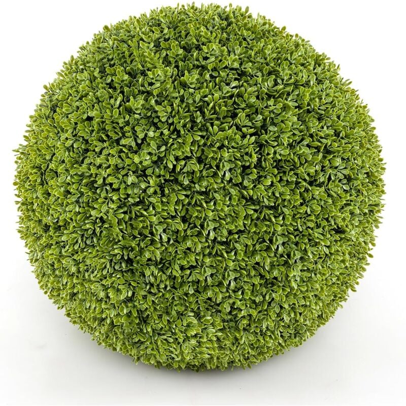 2 Boules de Buis Artificielles 39 cm Résistantes aux uv, Plantes en Boules de Faux Sphères Végétales, Décoratives pour Intérieur Extérieur de Porche