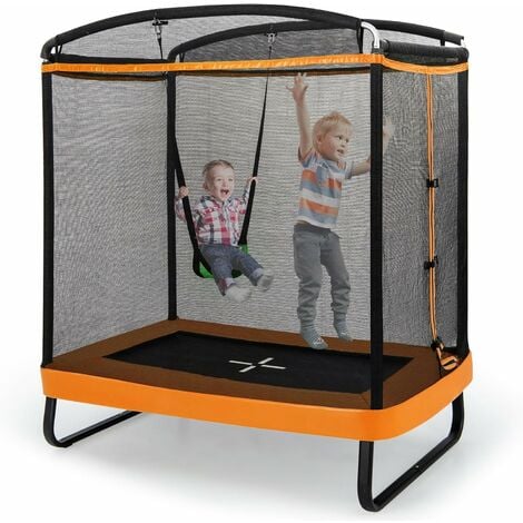 ANCHEER Sports Trampoline pour Deux Enfant Intérieur/Extérieur Mini  Trampoline Fitness Pliable avec Poignée Réglable Trampoline Parent-Enfant