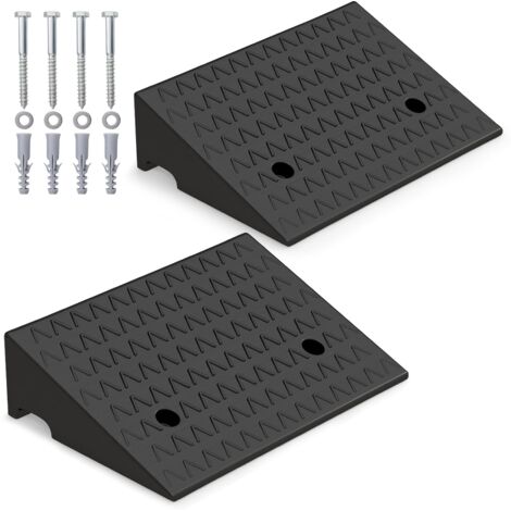 COSTWAY 2 Pack Rubber Curb Ramp 5” Raised Height Curb Ramp 6800LBS Load Capacity