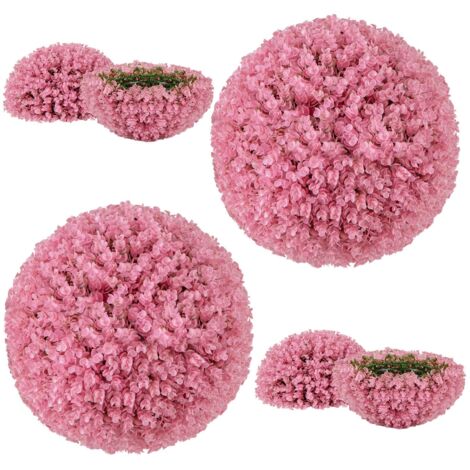 COSTWAY 2 Sfere di Pianta Finta, 44 cm Palline in PE Decorative di Eucalipto con 7 Strati di Foglie, Palle Decorative di Pianta Artificiale da Interno ed Esterno