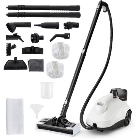 COSTWAY 2000W Pulitore a Vapore, Vaporizzatore Portatile con Serbatoio 1,8L, er Uso Domestico con Accessori, Macchina per Pulizia su Pavimenti Finestre Tappeti (Bianco)
